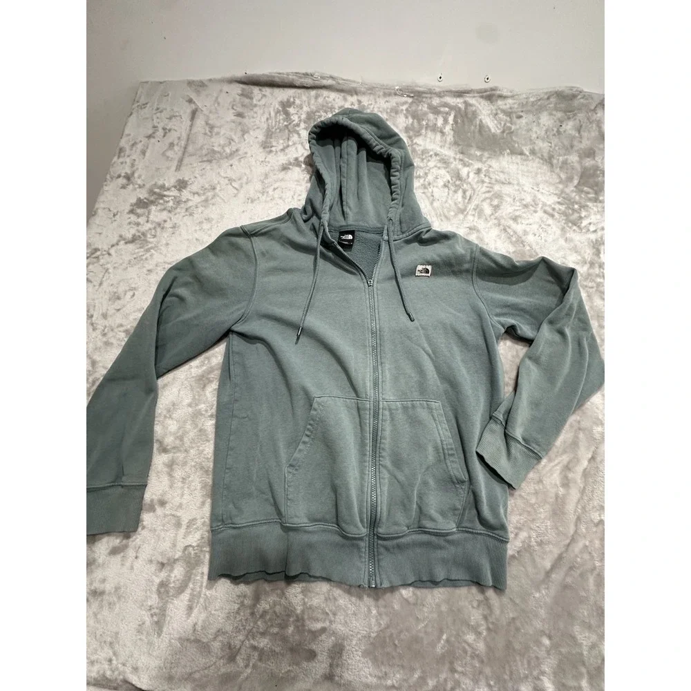 The North Face Hoodie Jacket Men's Size Medium Seafoam Green Zip‎ Up Drawstring